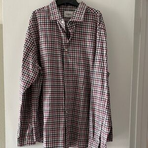 Goodfellow & Co Men's Black and Red Checkered Shirt